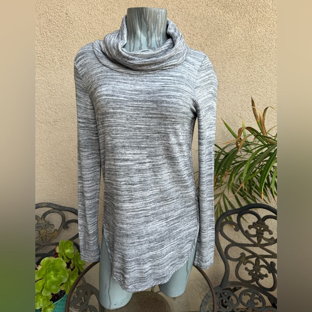 LOFT Lou & Grey Heather Gray Cowl Neck Sweater